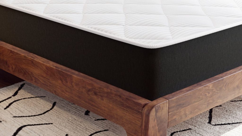 Corner of the Bear Original Mattress with its quilted top and black side panel