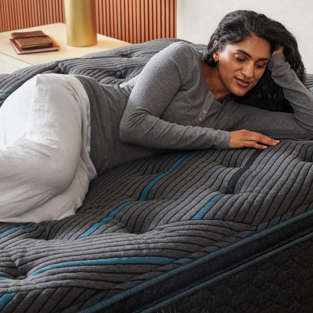 Woman lying on a Beautyrest Level Two mattress
