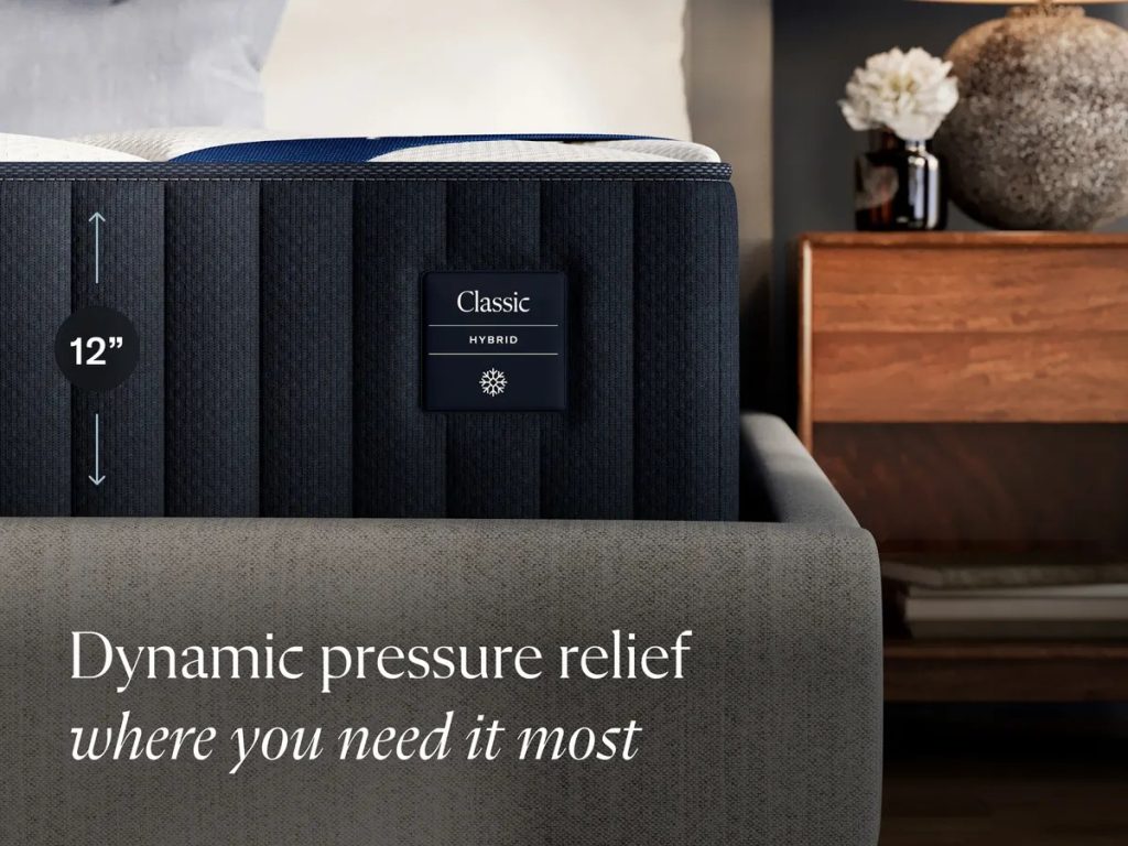 DreamCloud Classic Hybrid mattress, side panel showing the 12-inch height