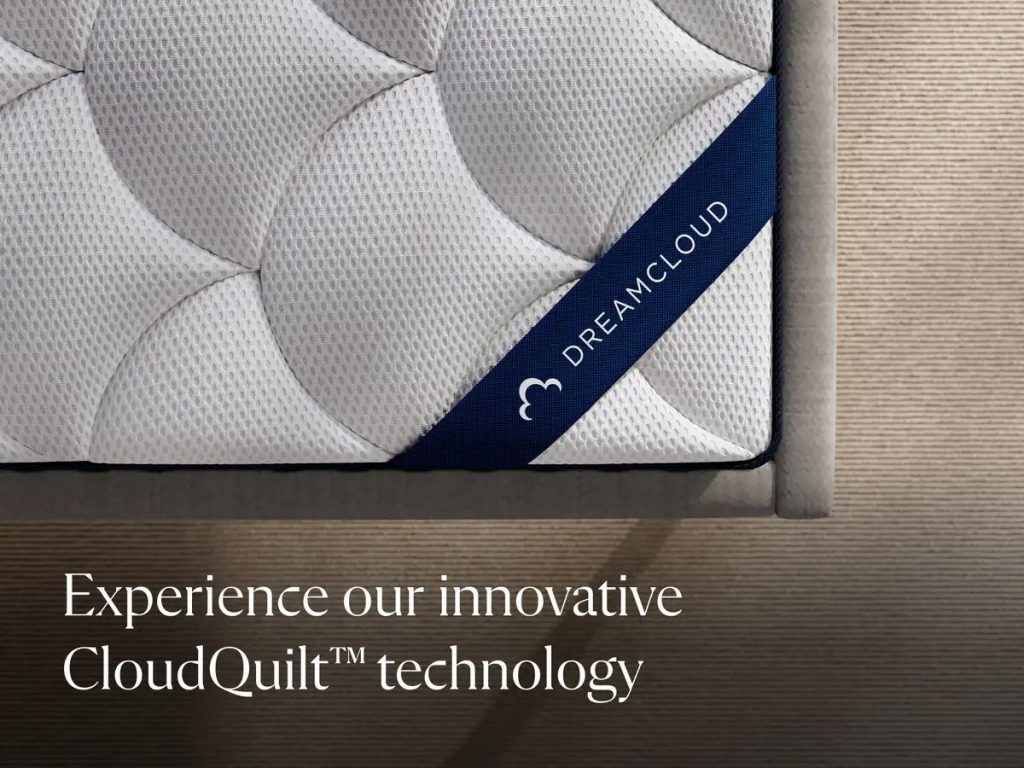 DreamCloud Classic Hybrid mattress, close-up of the quilted CloudQuilt top