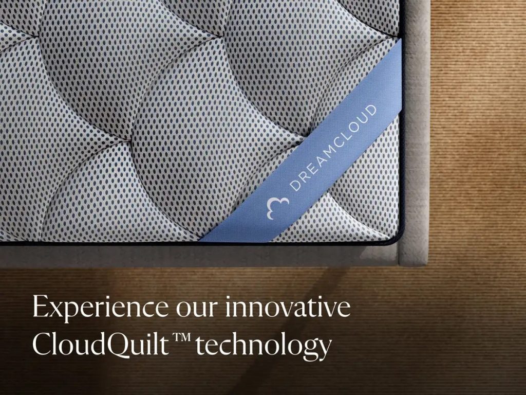 DreamCloud Premier Hybrid mattress, close-up of the quilted CloudQuilt top