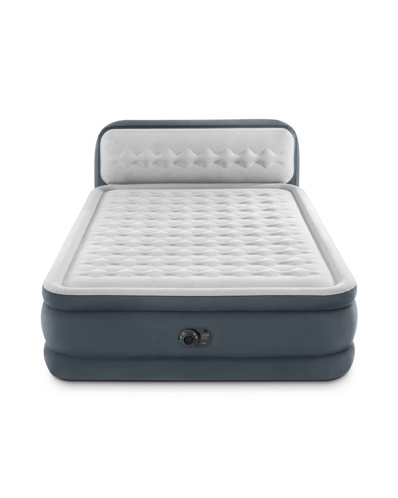 Front view of the Intex Ultra Plush Headboard air mattress showing the raised height