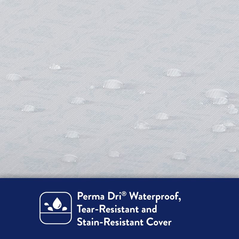 Water beading on the PermaDri cover of the Kolcraft Pediatric 800 mattress