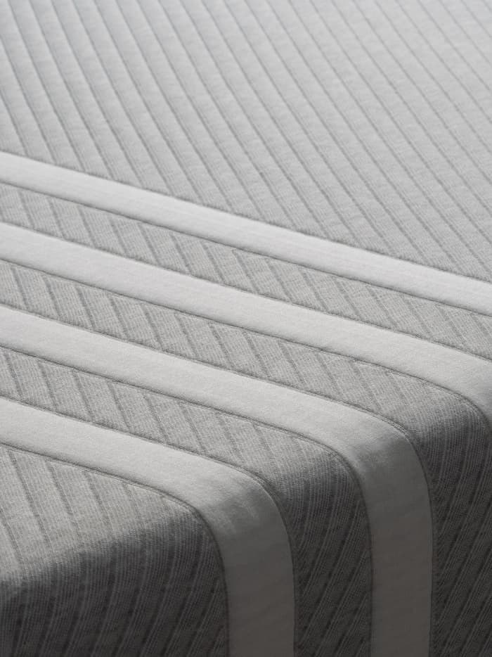 Close-up of the striped knit cover on the Leesa Original Mattress