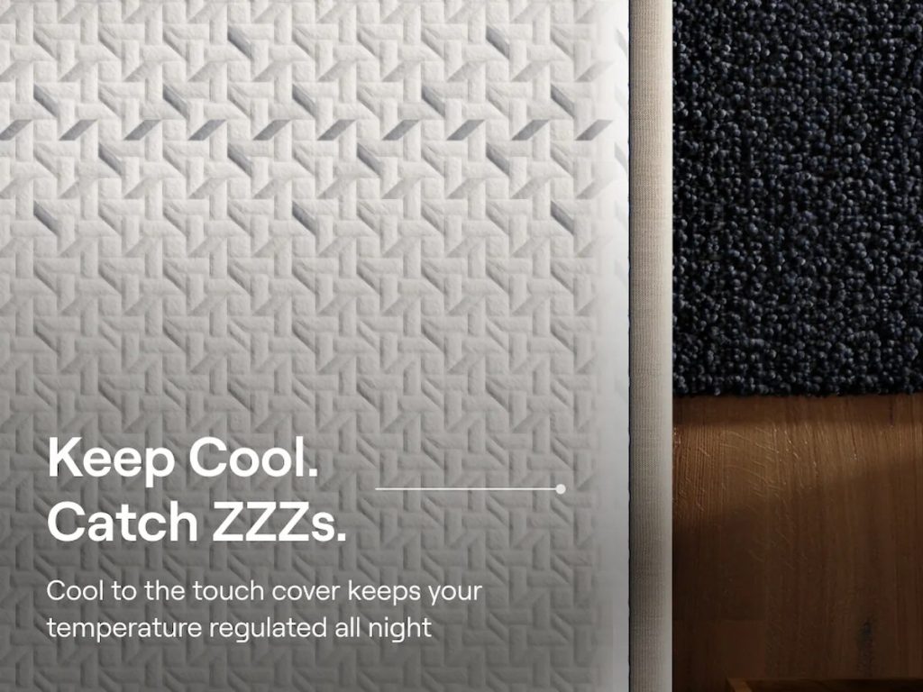 Nectar Classic Memory Foam mattress, close-up of the quilted cooling cover