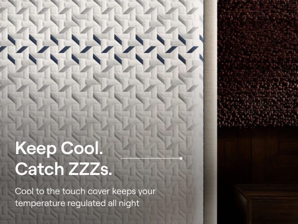 Nectar Luxe Memory Foam mattress, close-up of the quilted cooling cover