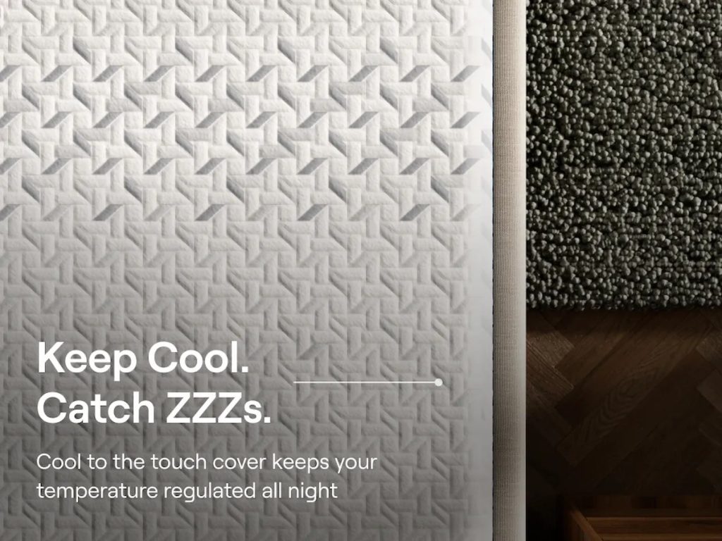 Nectar Premier Memory Foam mattress, close-up of the quilted cooling cover