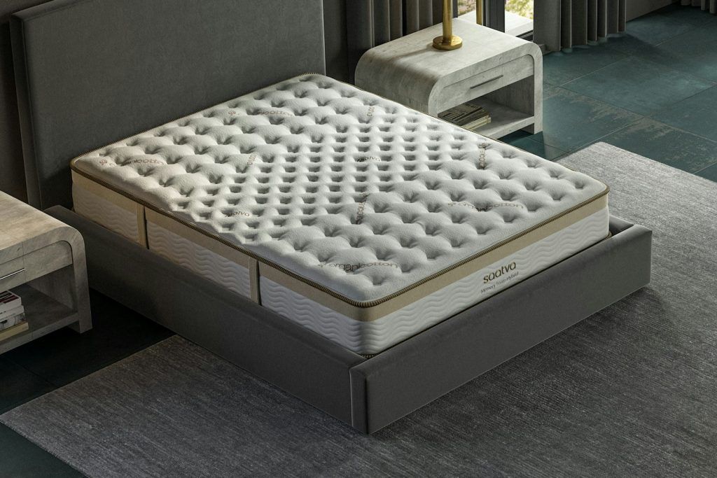 Saatva Memory Foam Hybrid mattress seen from above