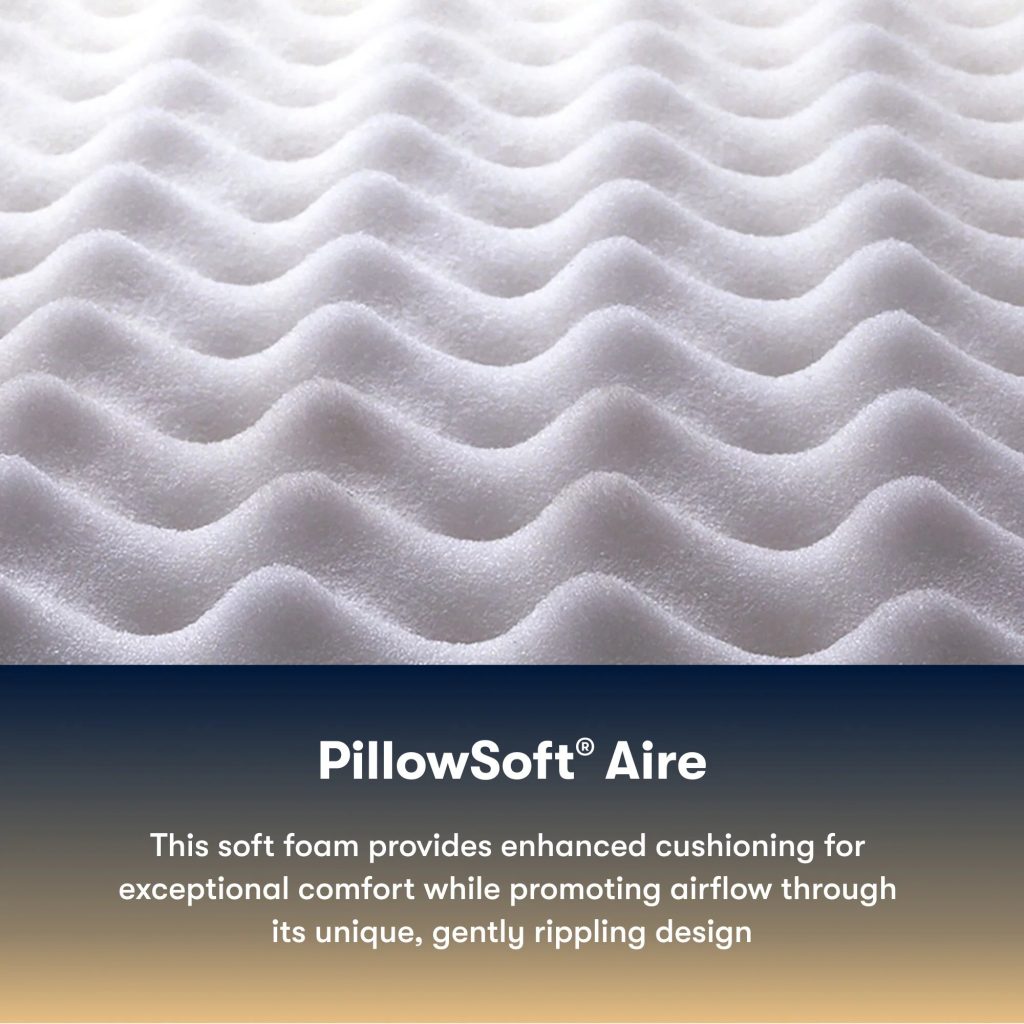 Serta Perfect Sleeper PillowSoft Aire rippled foam, close-up