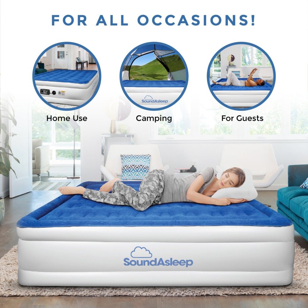 Woman lying on a SoundAsleep Dream Series air mattress