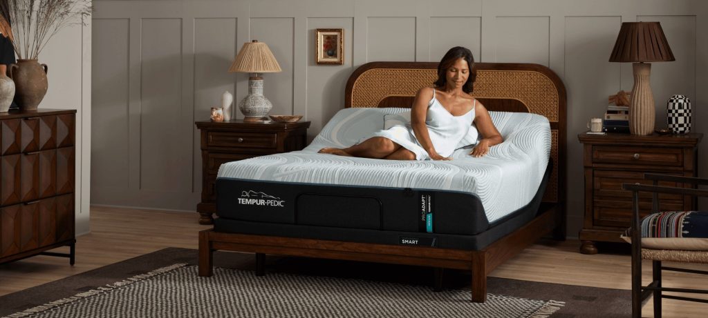 TEMPUR-ProAdapt mattress on a raised adjustable base